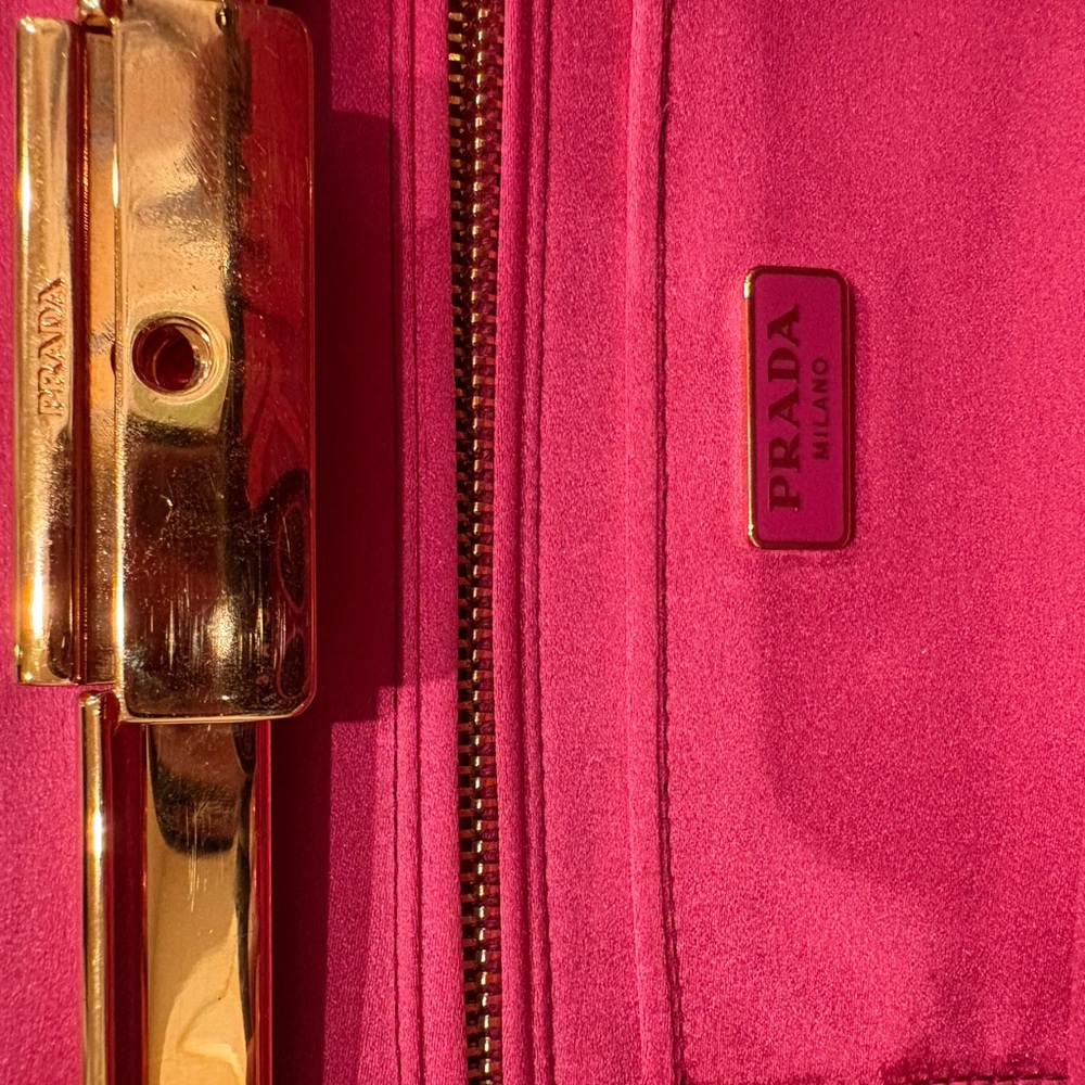 Prada Fuchsia Clutch with Gold Accents - Picture 5 of 5